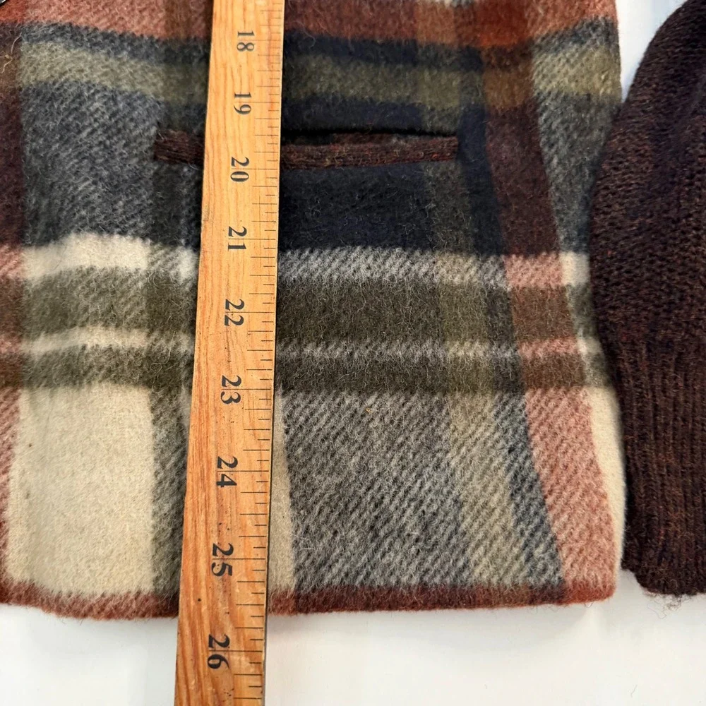 Bradfield Vintage‎ Mens Plaid Wool Cardigan Sweater Brown Green Old Money Core M